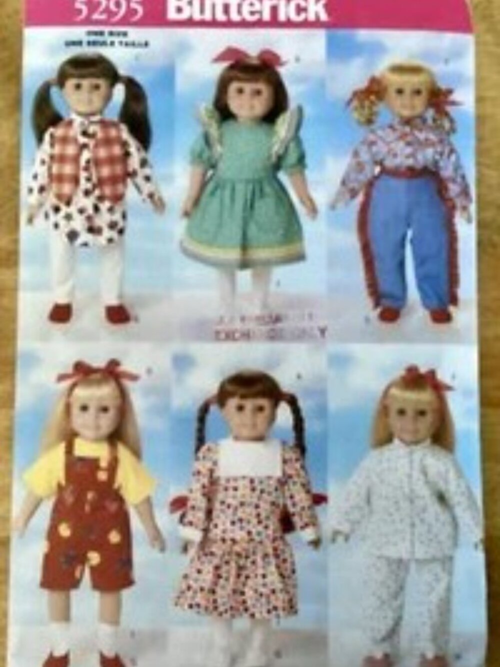 Butterick 5295 Sewing Pattern 18" Doll Wardrobe Rodeo Cowgirl Pajama Vest
